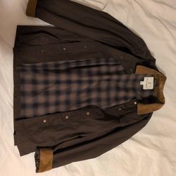 Mutual weave flannel lined shirt jacket