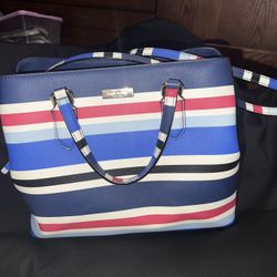 Kate Spade NY Striped Evangelie Laurel Way Blue Waltz Striped Crossbody&Wallet