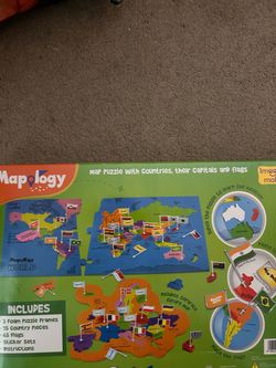 Mapology World Foam Map Puzzle – Countries, Flags & Capitals