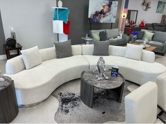 New Sectional beige fabric