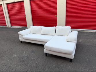 White 2 Piece L Shape Sectional Sofa