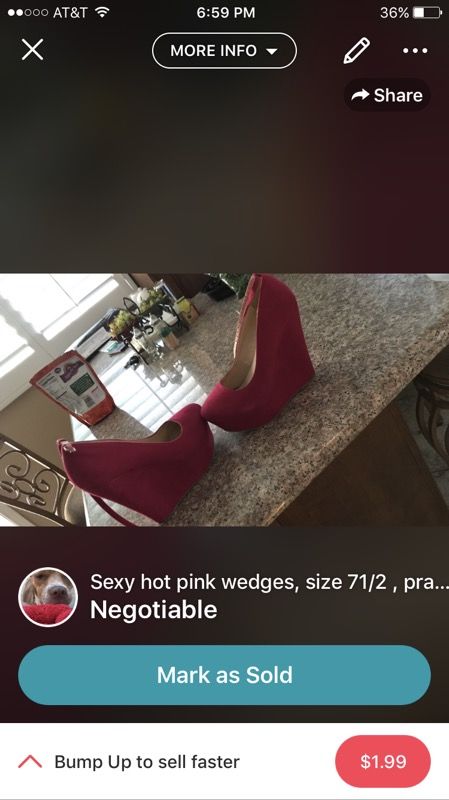 Sexy hot pink wedges size 7 1/2