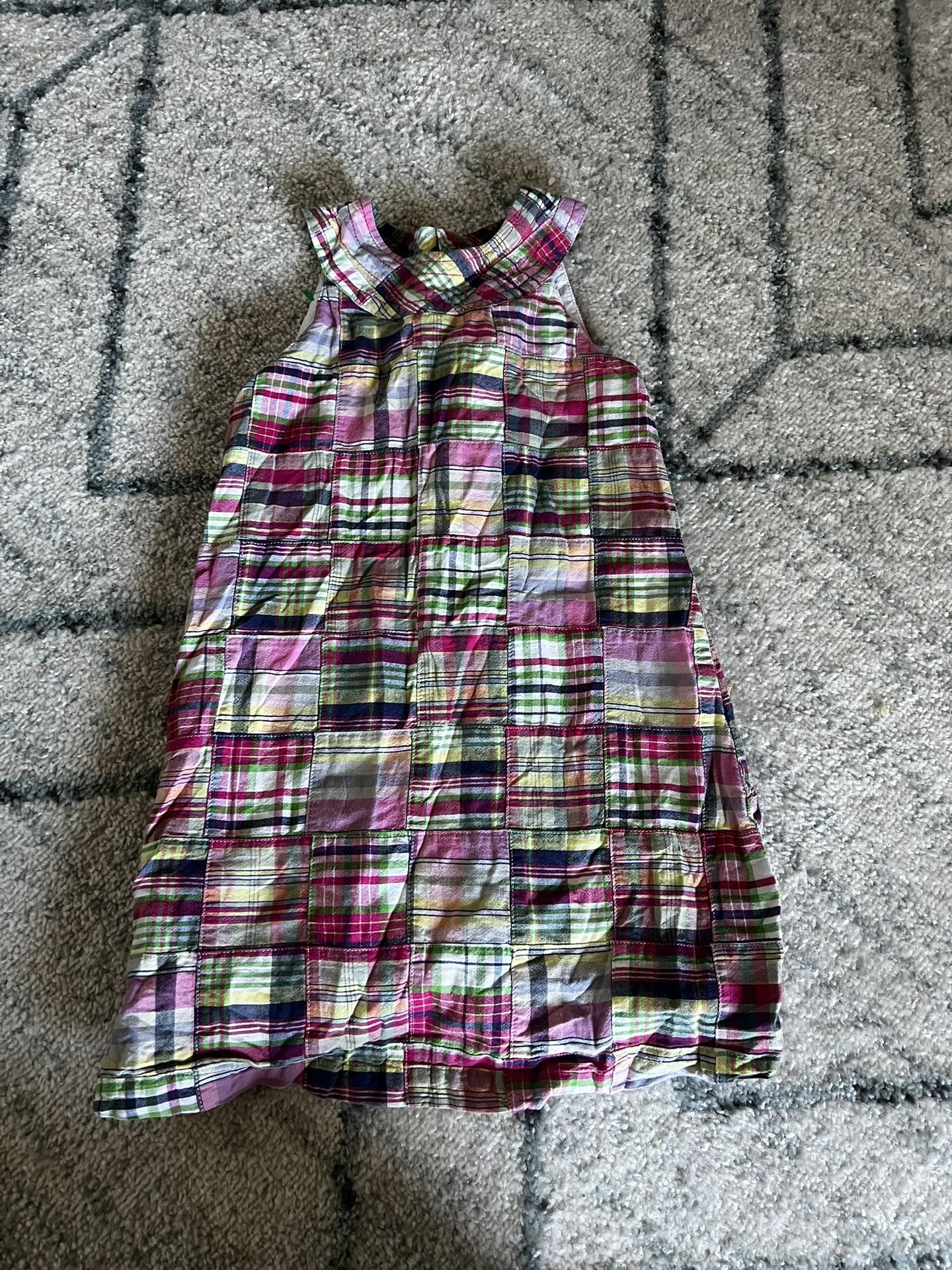Size 5T Toddler Girls Y2K 2000s mixed plaid print dress