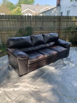 Dark Brown Leather Sofa