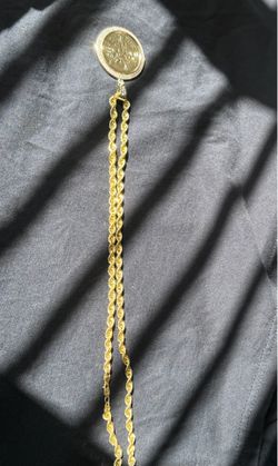 Gold filled chain and coin pendant