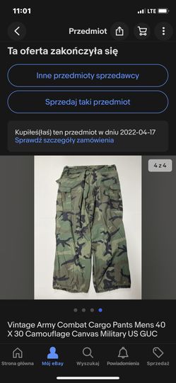 Us Army Orginal Pants 40/30 Used