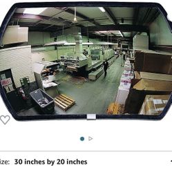 Was 212$ See All PLX2030 Round Rectangular Acrylic Outdoor Indoor Convex Security Mirror, 30" Length x 20" Width