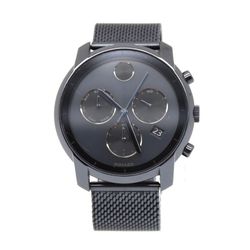 Movado BOLD Chronograph Dark Blue Ion-Plated Mesh Watch MB.01.1.34.6231 Swiss