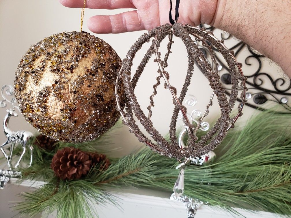 Fancy Gold & Silver Christmas Ball Ornaments