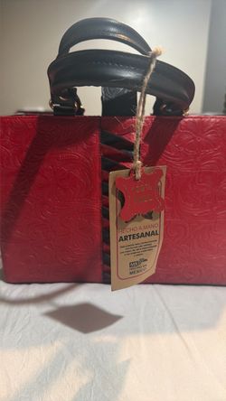 Medium red leather bag