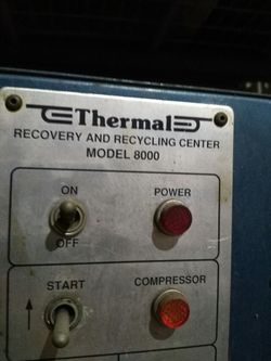 Refrigerant recovery and recycling center thermal engineering company model 8000