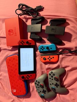 Nintendo Switch Bundle with Controllers and Case