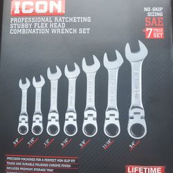 Icon 7 Piece Flex Head Ratcheting Wrench Set 