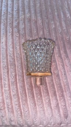 Pink glass candle holder