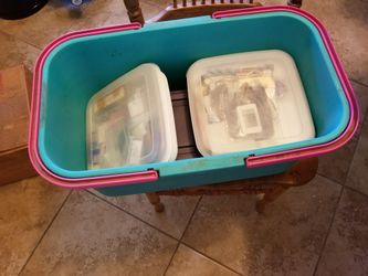 Craft Beads and 4 binders of Patterns