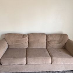 2 baige couches 