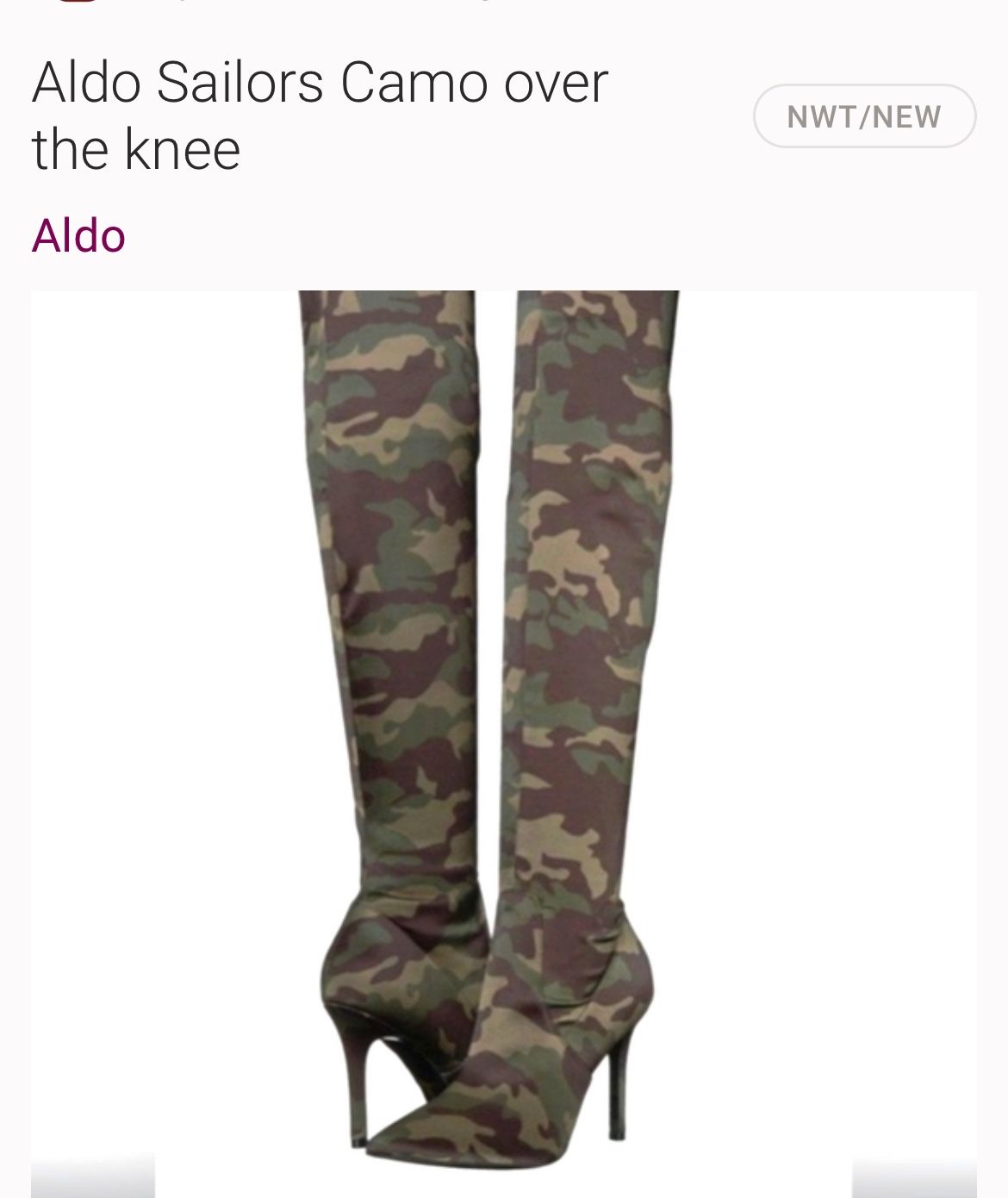 NEW - NEVER WORN - OVER KNEE CAMOUFLAGE BOOTS