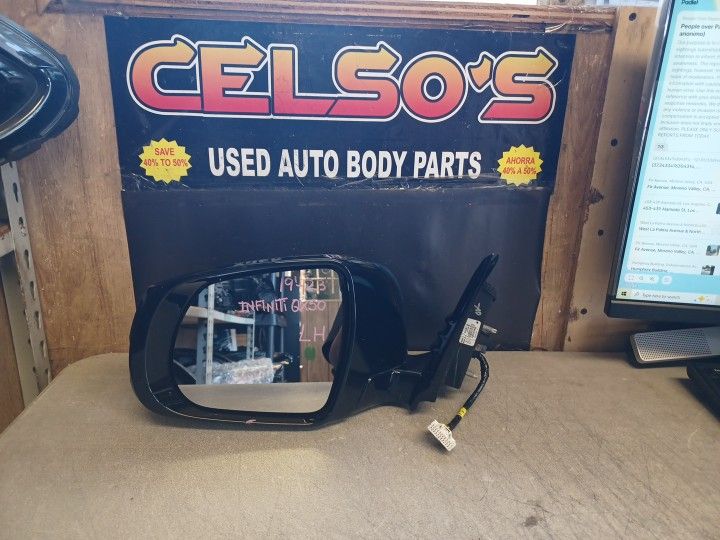 19 23 Infiniti QX50 LH Mirror W/camera OEM. Black