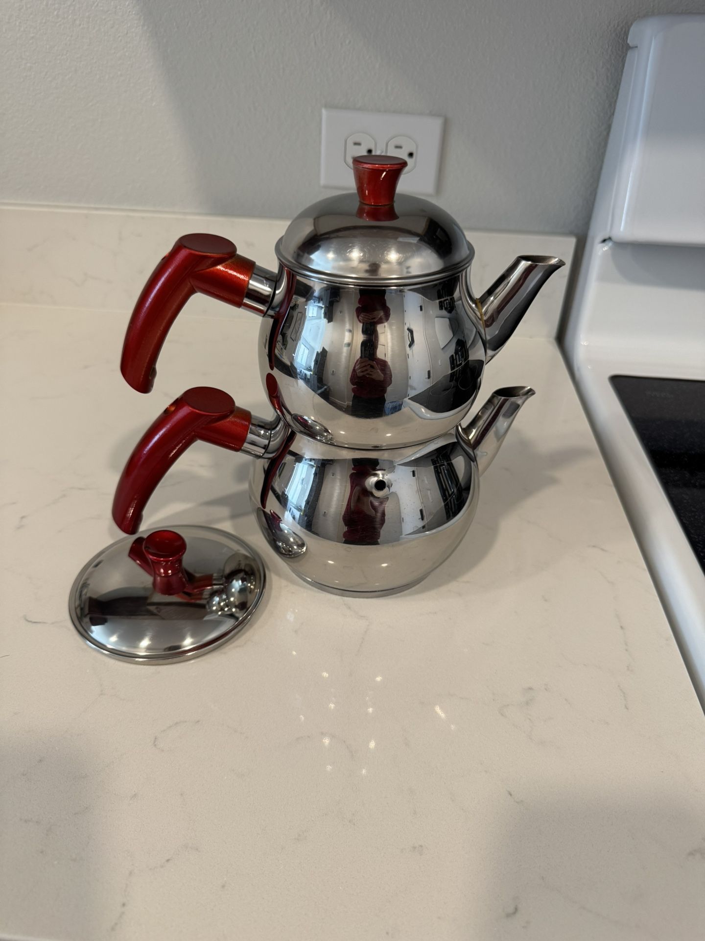 Stainless Steel Turkish Tea Pot Set