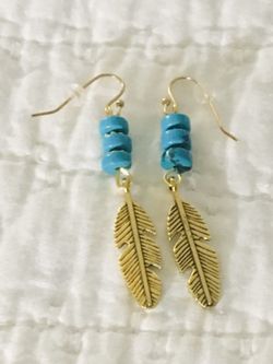 Handmade blue/green turquoise earrings!