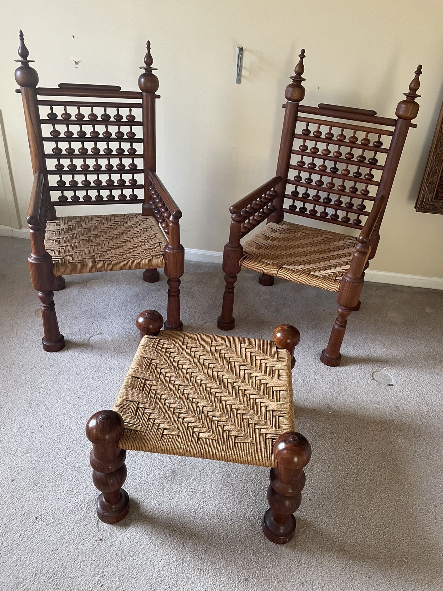 Punjabi Wedding Chairs And Table Ratten And Wood