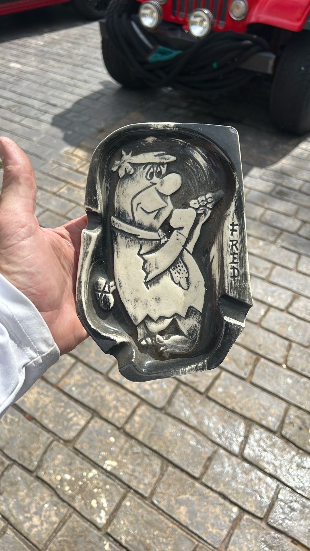 Vintage Fred Flintstone ashtray 1961 Hannah Barbara productions