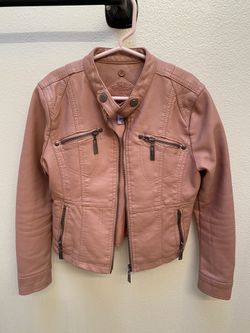 Pink Faux Leather Jacket 