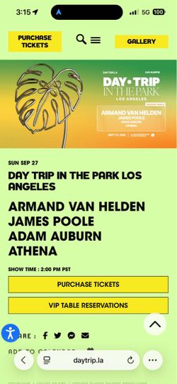 Selling 2 tickets For DayTrip Sunday $40 each
