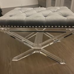 Like NEW! Classy Small Bench with Acrylic Legs 