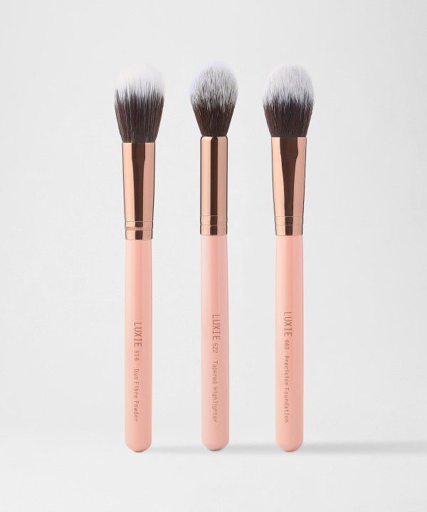 NEW Luxie 3-pc Flawless Complexion Makeup Brush Set BoxyCharm