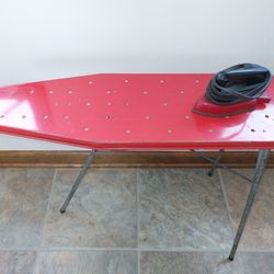 Child's Metal Ironing Board And Iron