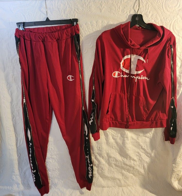 Champion 2 Piece Set Pullover Hoodie and Jogger Pants Outfit size XXL