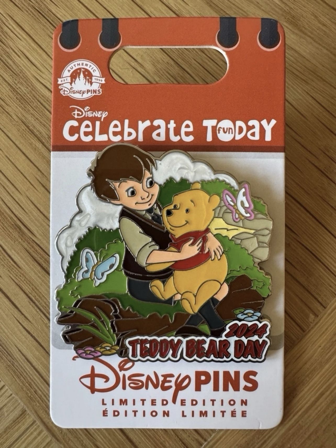 Disney Celebrate Winnie Pooh Christopher Robin Teddy Bear Day 2024 Pin LE 3600