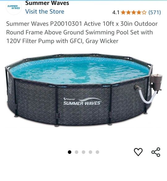 8'x30" Wicker Pool W Pump