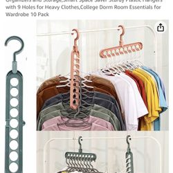 Pack of 10 Magic Hangers, Black. Wardrobe Closet Organizers Storage