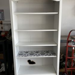 White Bookcase With Drawer