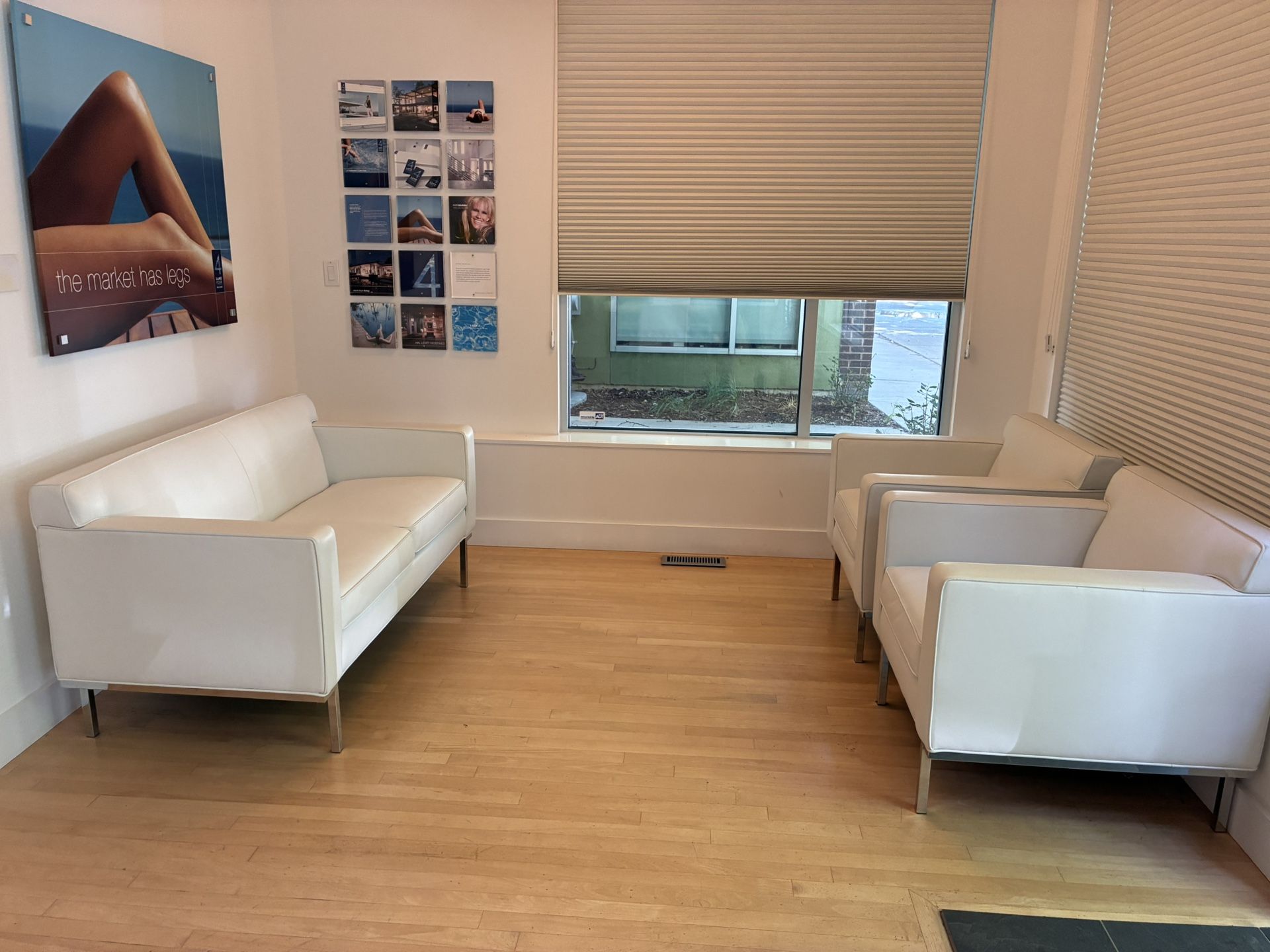 Sofa & Chairs Small Space DWR White Leather