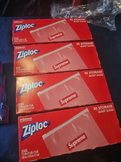 Supreme Ziploc bags (30 count) each box $15