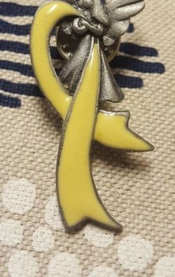 Yellow Ribbon Angel Tack Pin