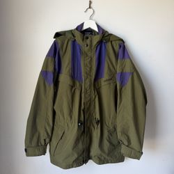 Vintage 90s Adidas Ski Shell Jacket Mens Large Cinch Waist Nylon Colorblock