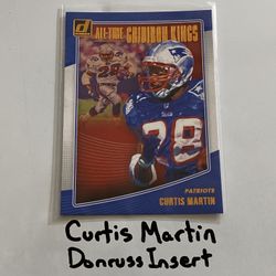 Curtis Martin New England Patriots Hall of Fame RB Donruss Short Print Insert Card. 