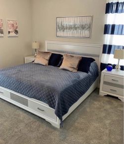 WHITE STORAGE BED 🛏️ 2 Drawers 🤍🛌🤍