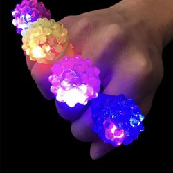 Brand New 50 Pieces Light up flashing rings jelly led bumpy rubber party favors light up rings