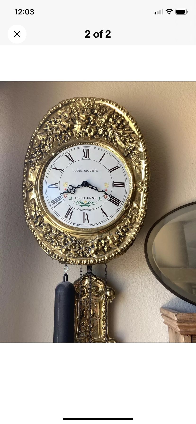 Rare Howard Miller French Morbier Wag Wall Clock