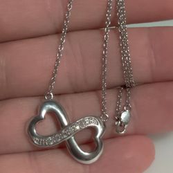 Diamond Infinity Heart  Necklace