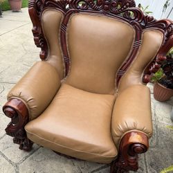 Real Wood Leather Couches