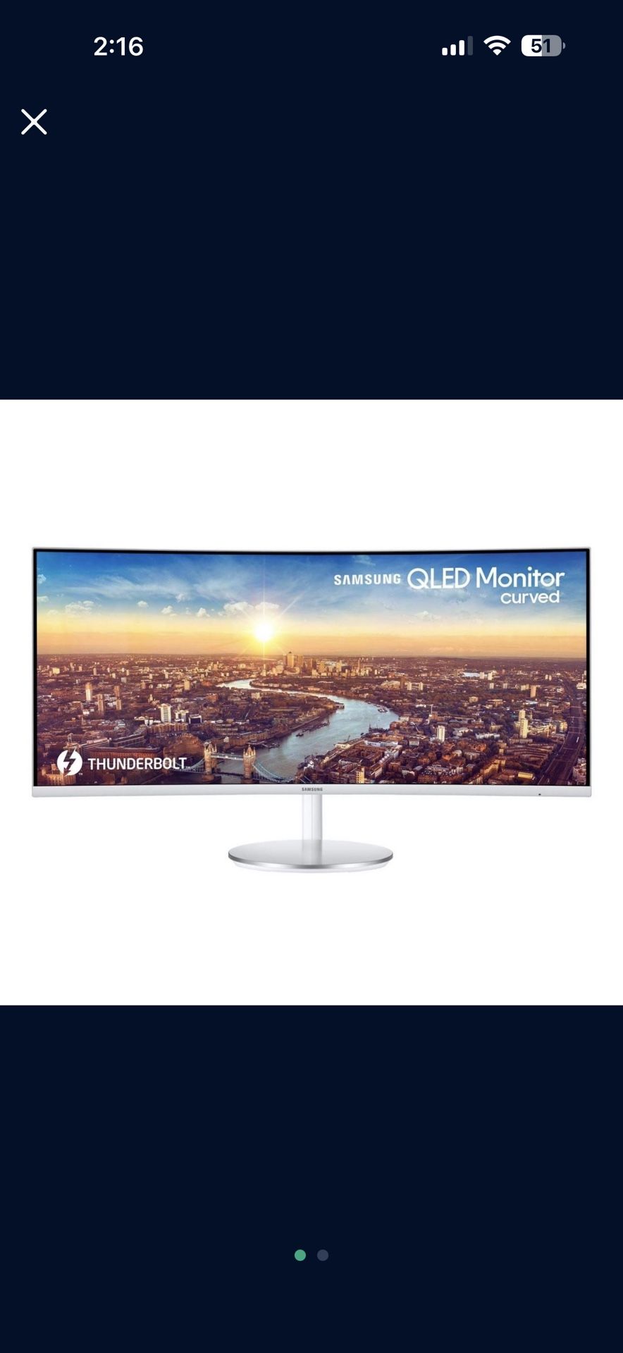 Samsung C34j791 34-inch Qhd Ultrawide Curved Monitor With Thunderbolt 3