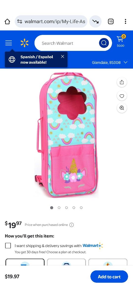 My Life Doll Carrier Backpack
