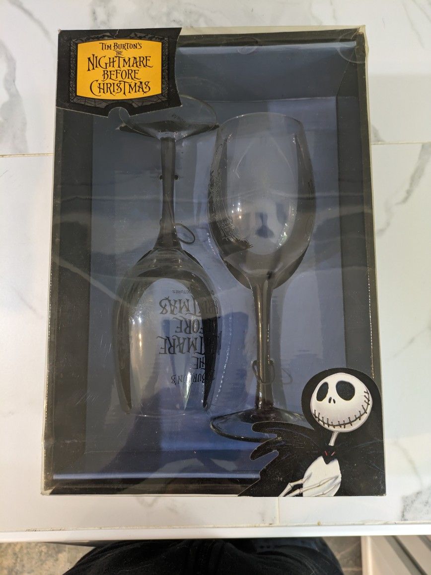 Nightmare Before Christmas Wine Glasses