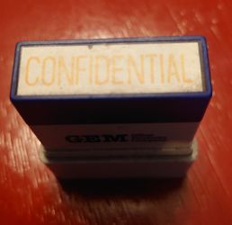 "Confidential" Ink Stamp 